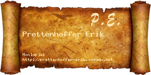 Prettenhoffer Erik névjegykártya